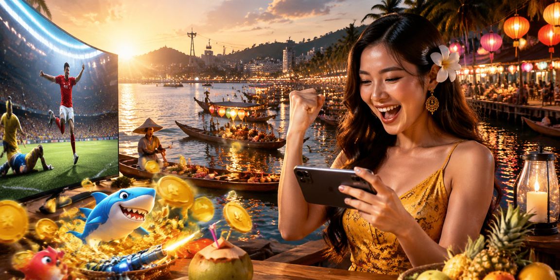 Du khách chơi game casino di động trên bãi biển Phú Quốc buổi chiều tà